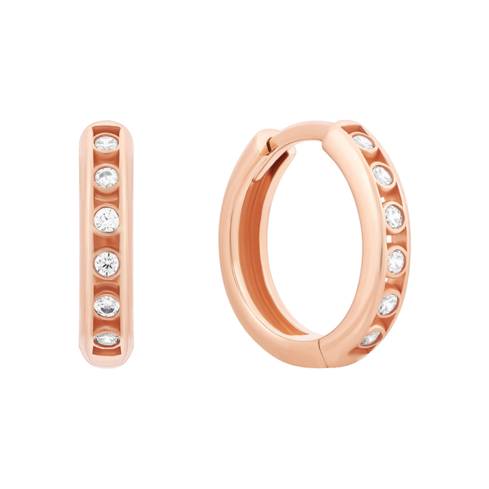 Золотые серьги-конго с фианитами.Артикул UG52111028501