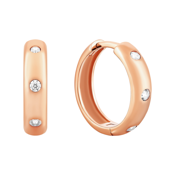 Золоті сережки-конго з фіанітами.Артикул UG5111029001