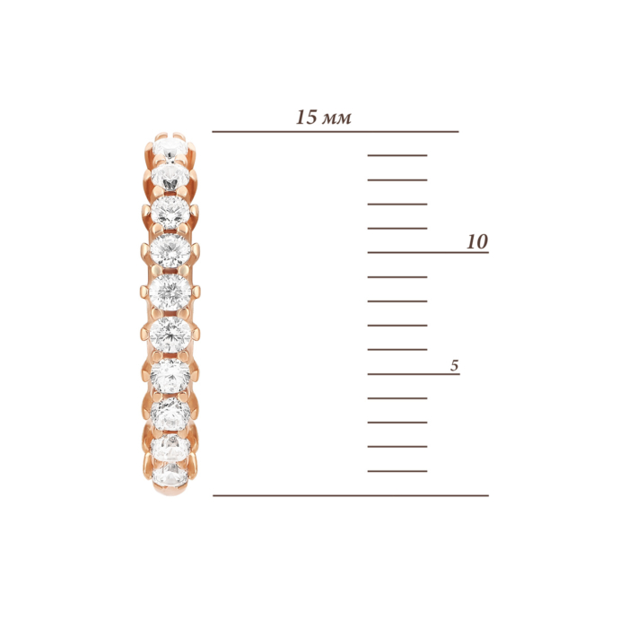Золоті сережки-конго з фіанітами.Артикул UG52111029101