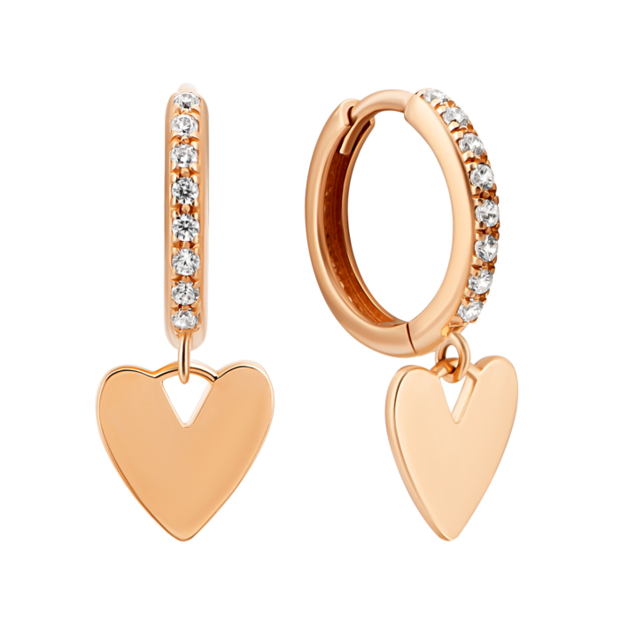 Золотые серьги-конго с фианитами.Артикул UG52111029501