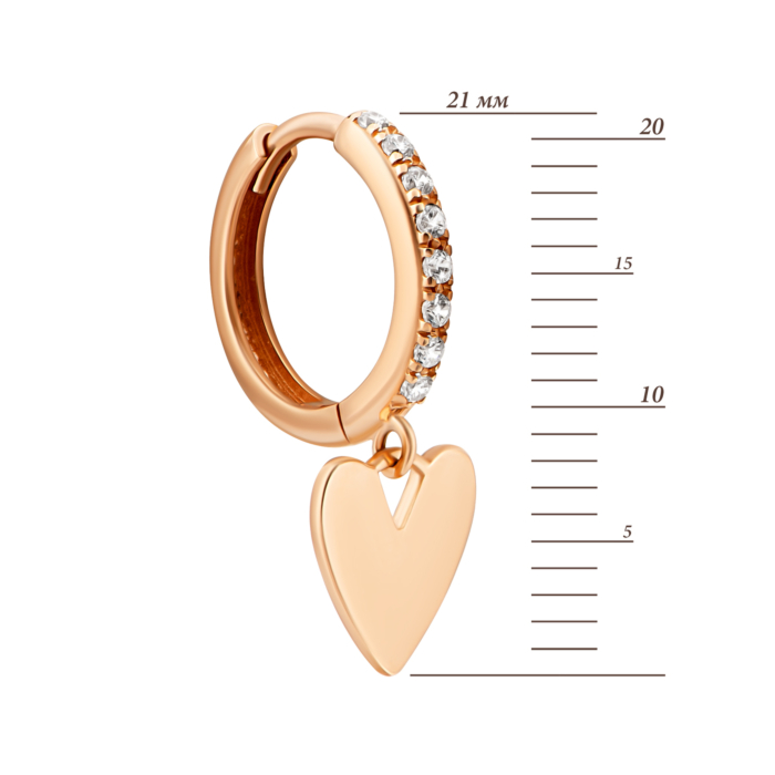 Золотые серьги-конго с фианитами.Артикул UG52111029501