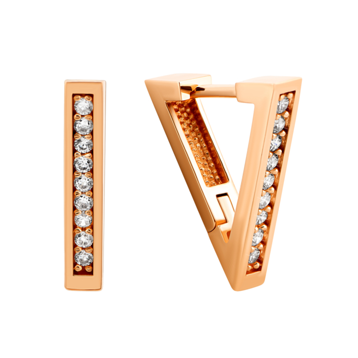 Золотые серьги с фианитами.Артикул UG52111029801