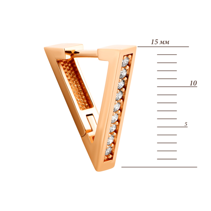 Золотые серьги с фианитами.Артикул UG52111029801