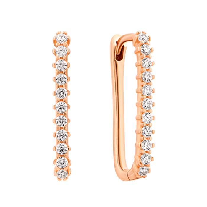 Золоті сережки з фіанітами.Артикул UG52111029901