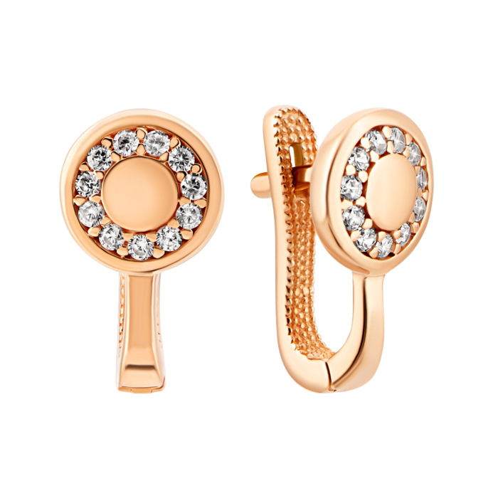Золотые серьги с фианитами.Артикул UG52111030001
