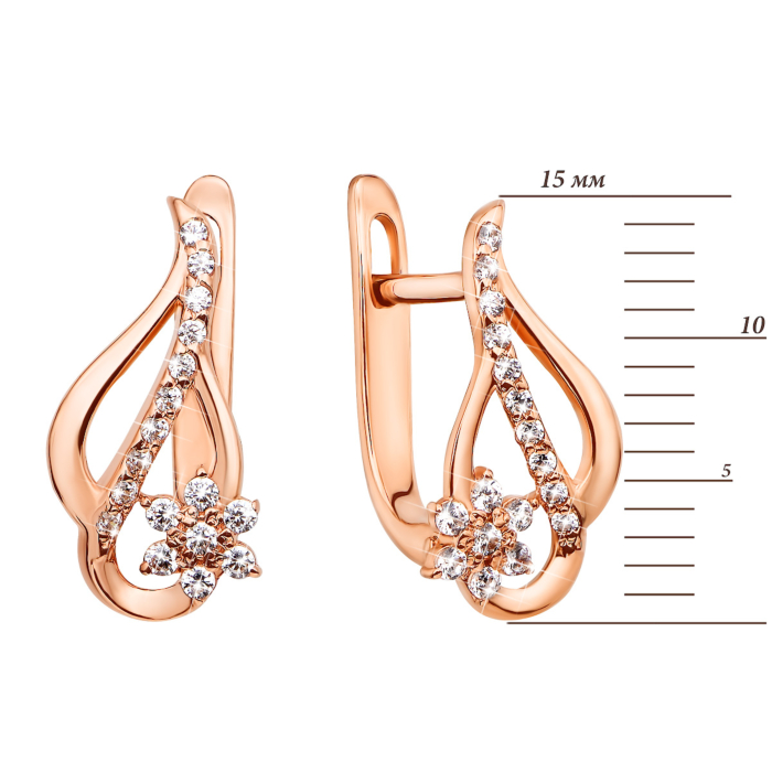 Золоті сережки з фіанітами (21361)