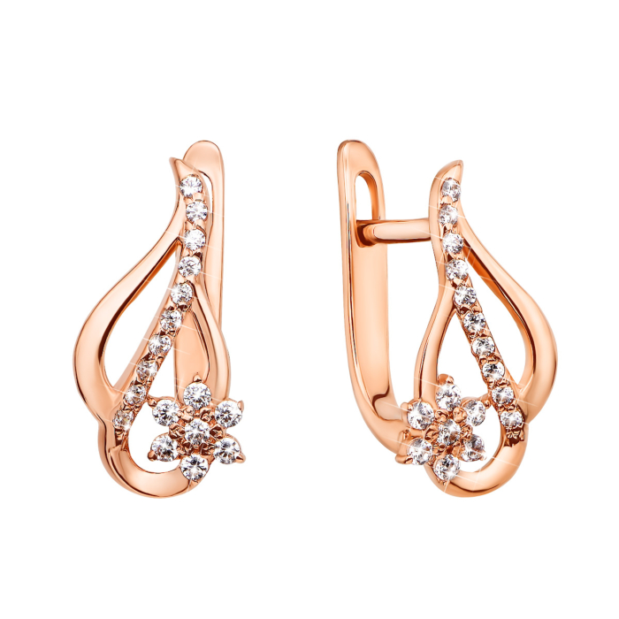 Золоті сережки з фіанітами (21361)