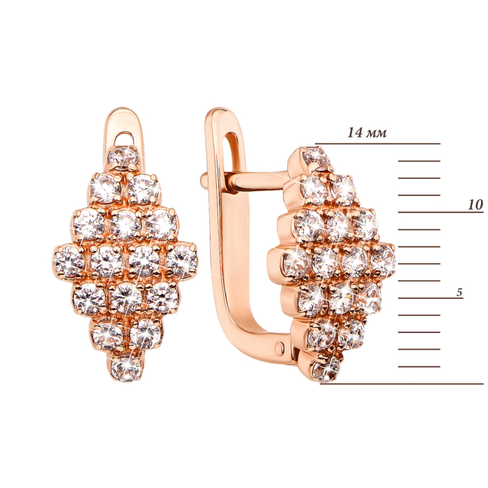 Золотые серьги с фианитами (21393 к)