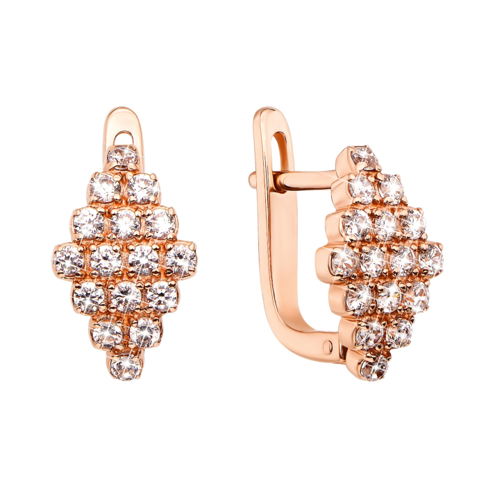 Золотые серьги с фианитами (21393 к)