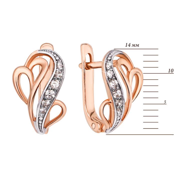 Золоті сережки з фіанітами (21395)