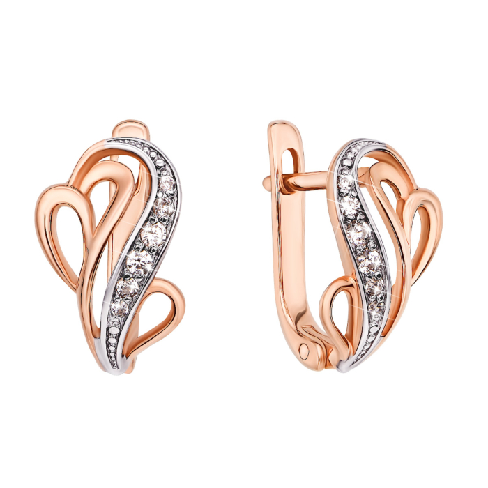 Золоті сережки з фіанітами (21395)