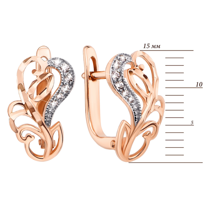 Золоті сережки з фіанітами (21406)