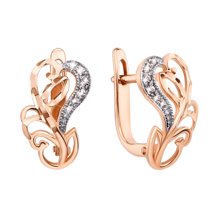 Золоті сережки з фіанітами (21406)