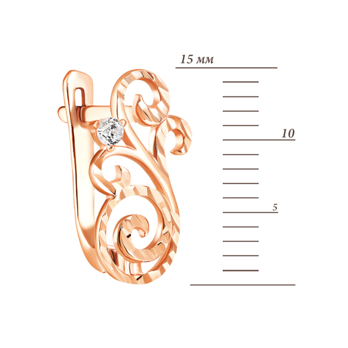 Золоті сережки з фіанітами. Артикул UG521434 к