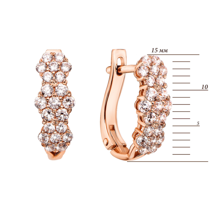 Золотые серьги с фианитами (21456/01/0/147 (21456)