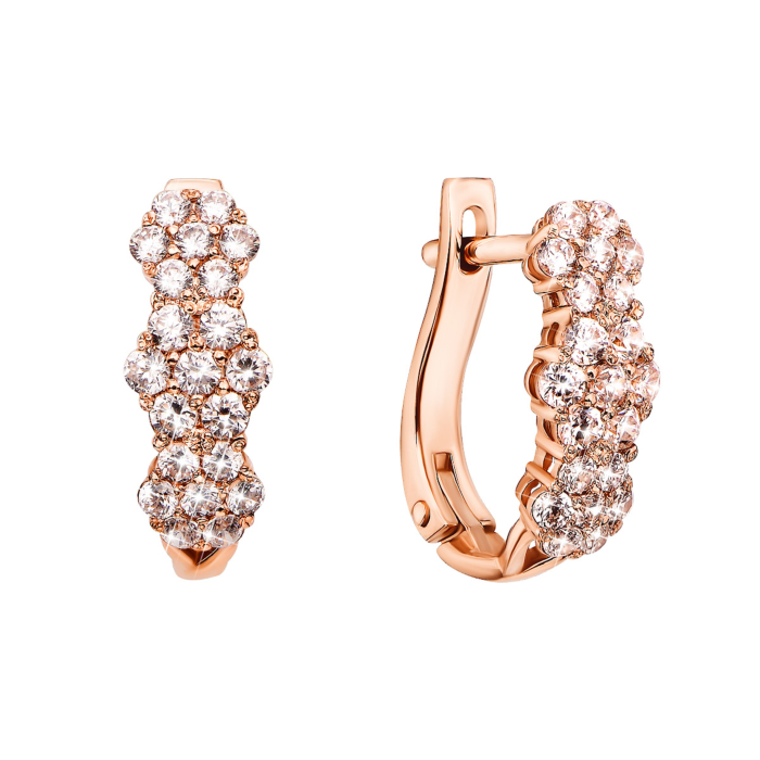 Золотые серьги с фианитами (21456/01/0/147 (21456)