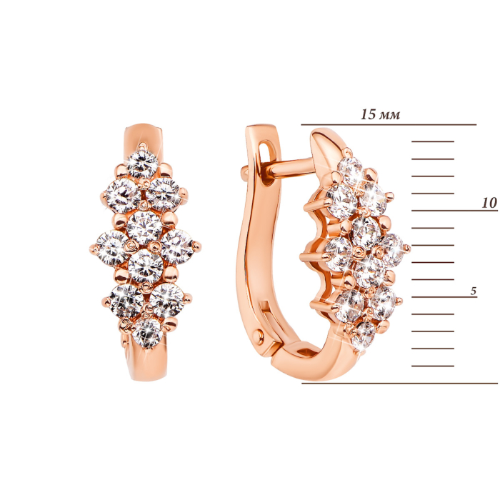 Золоті сережки з фіанітами (21460/01/0/57)