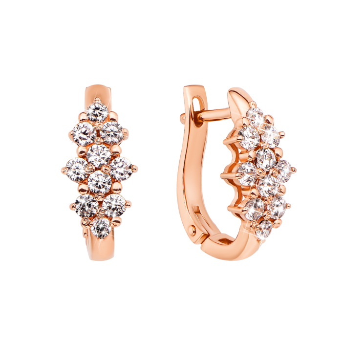 Золоті сережки з фіанітами (21460/01/0/57)