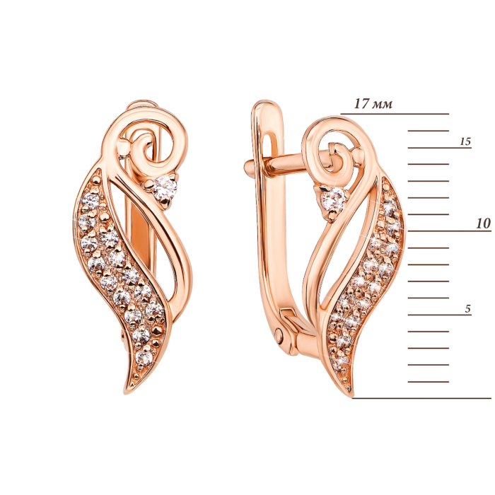 Золоті сережки з фіанітами (21465)