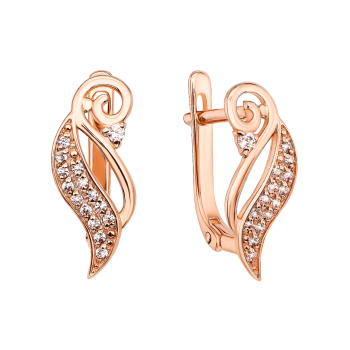 Золоті сережки з фіанітами (21465)