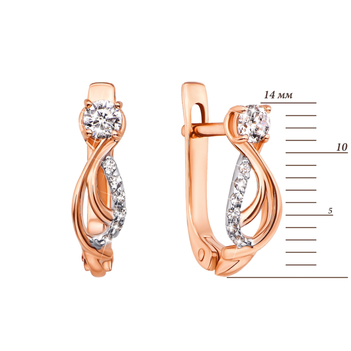 Золотые серьги с фианитами (21509)