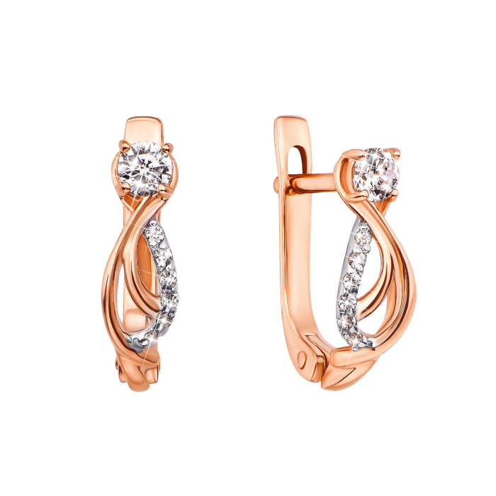 Золотые серьги с фианитами (21509)