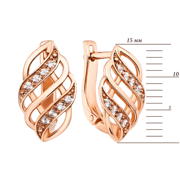 Золотые серьги с фианитами (21543 кп)