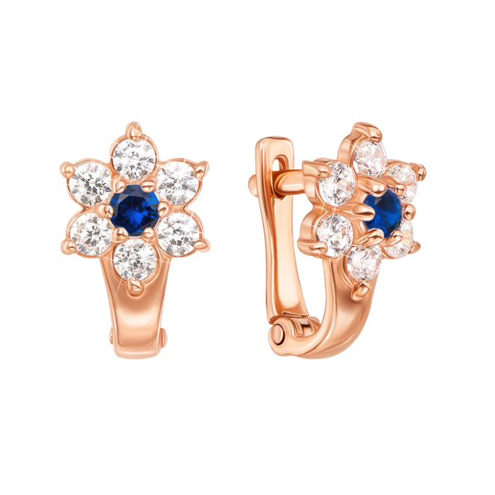 Золотые серьги с фианитами (21718/01/0/332)