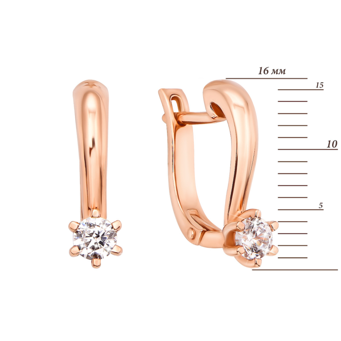 Золотые серьги с фианитами (21780/01/0/53)