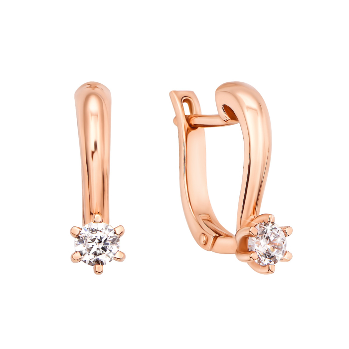 Золотые серьги с фианитами (21780/01/0/53)