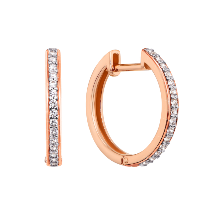 Золоті сережки-конго з фіанітами (21820-2/01/1/13)