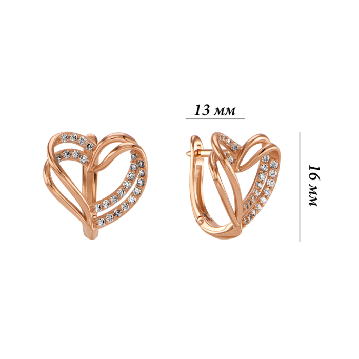 Золотые серьги с фианитами. Артикул UG5219231010101