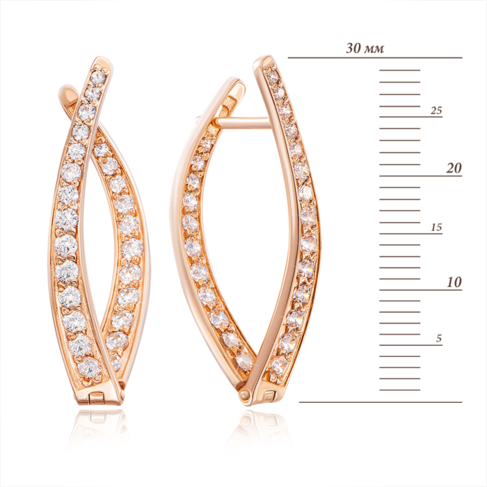 Золоті сережки з фіанітами (2571/01/0/159 (2571)