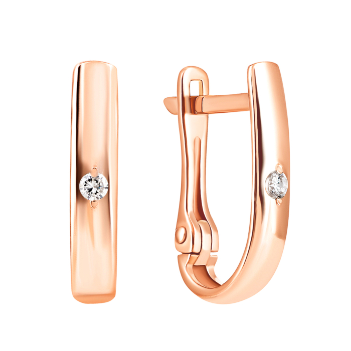 Золоті сережки з фіанітами. Артикул UG5332507