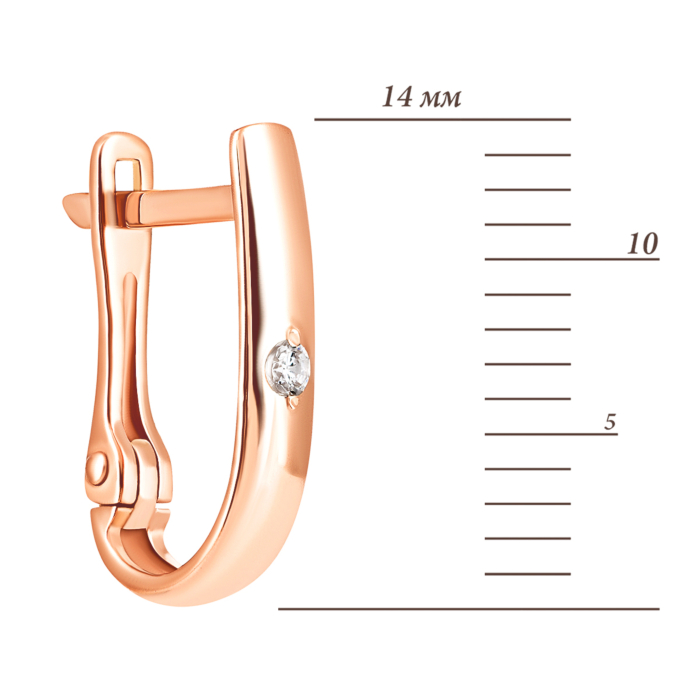 Золоті сережки з фіанітами. Артикул UG5332507