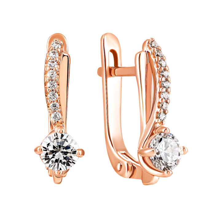 Золоті сережки з фіанітами. Артикул UG5332512