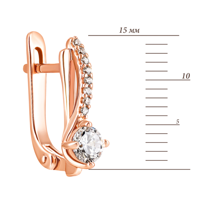 Золоті сережки з фіанітами. Артикул UG5332512