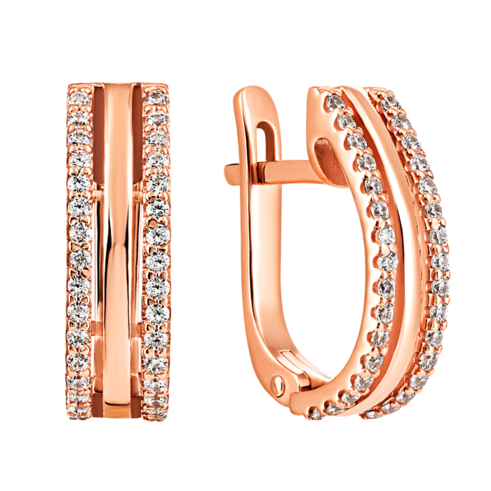 Золоті сережки з фіанітами. Артикул UG5332516