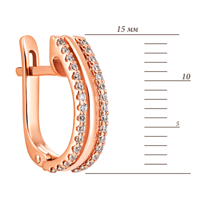 Золоті сережки з фіанітами. Артикул UG5332516