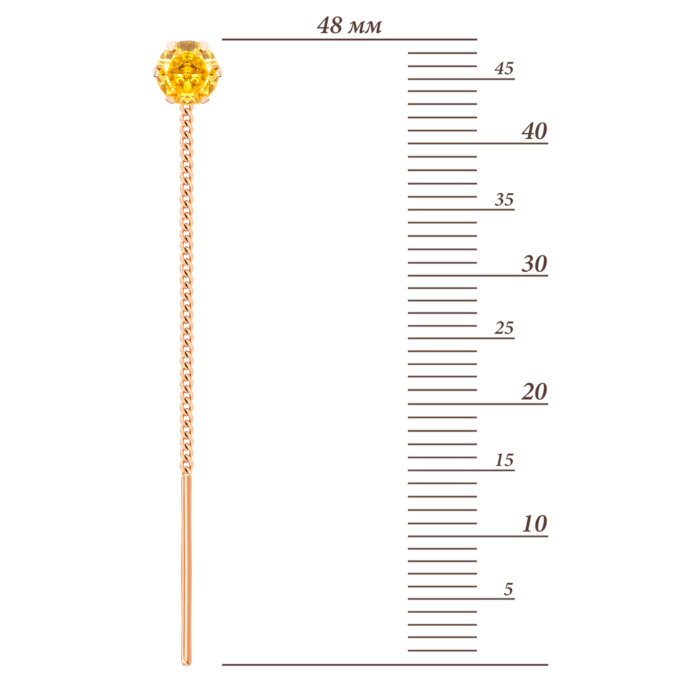 Золоті сережки-протяжки з фіанітами.Артикул UG5С4419s Royal Ukraine