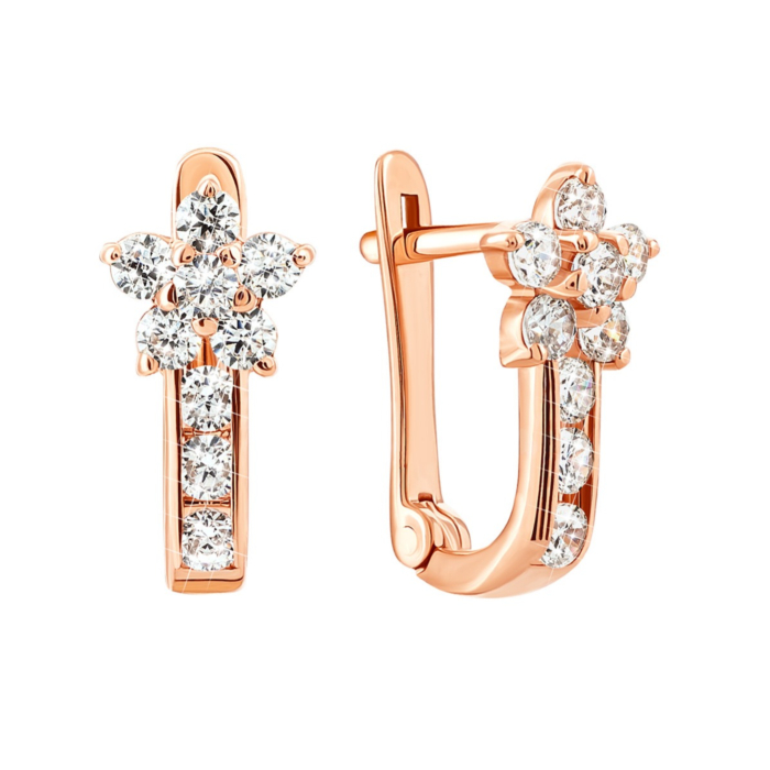 Золотые серьги с фианитами. Артикул UG5700186-С