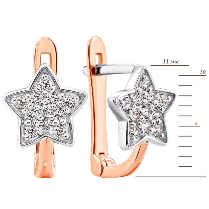 Золотые серьги с фианитами. Артикул UG5700279-С Рр