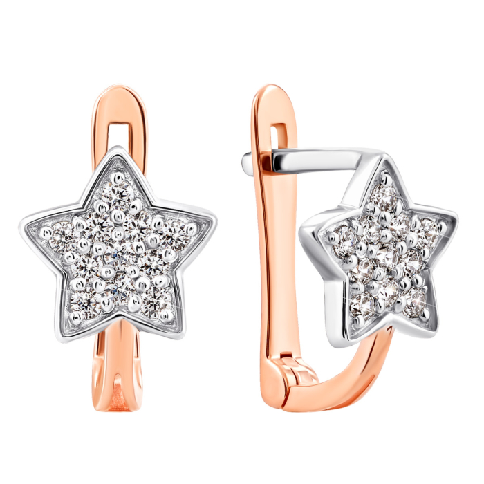 Золотые серьги с фианитами. Артикул UG5700279-С Рр