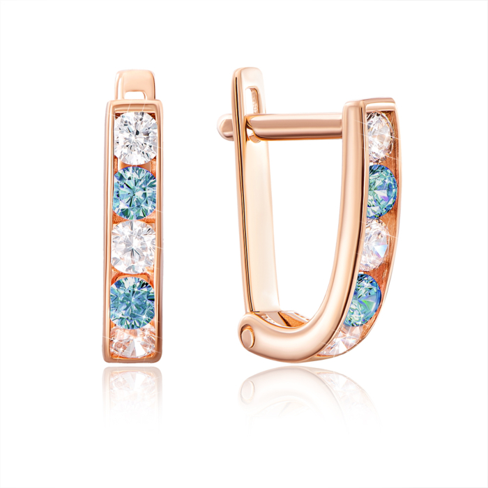 Золотые серьги с фианитами. Артикул 2076/1г