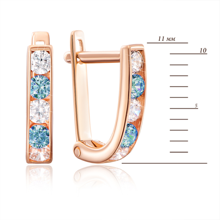 Золотые серьги с фианитами. Артикул 2076/1г