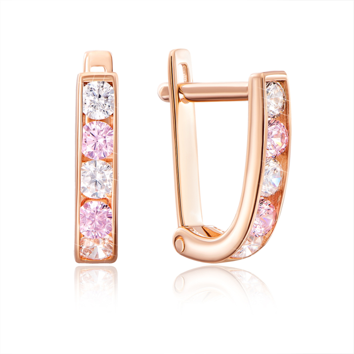 Золоті сережки з фіанітами. Артикул 2076/1р