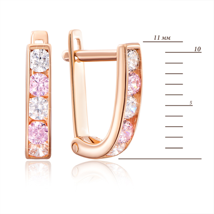 Золоті сережки з фіанітами. Артикул 2076/1р