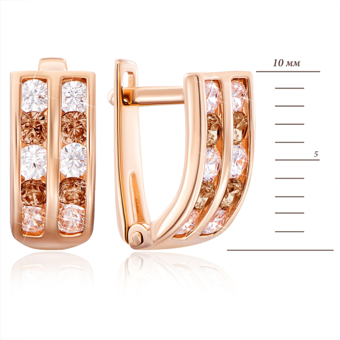 Золотые серьги с фианитами. Артикул 2090ш