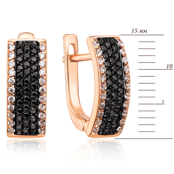 Золотые серьги с фианитами. Артикул 21735/ч