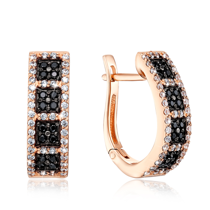 Золотые серьги с фианитами. Артикул 21786/01/1/440